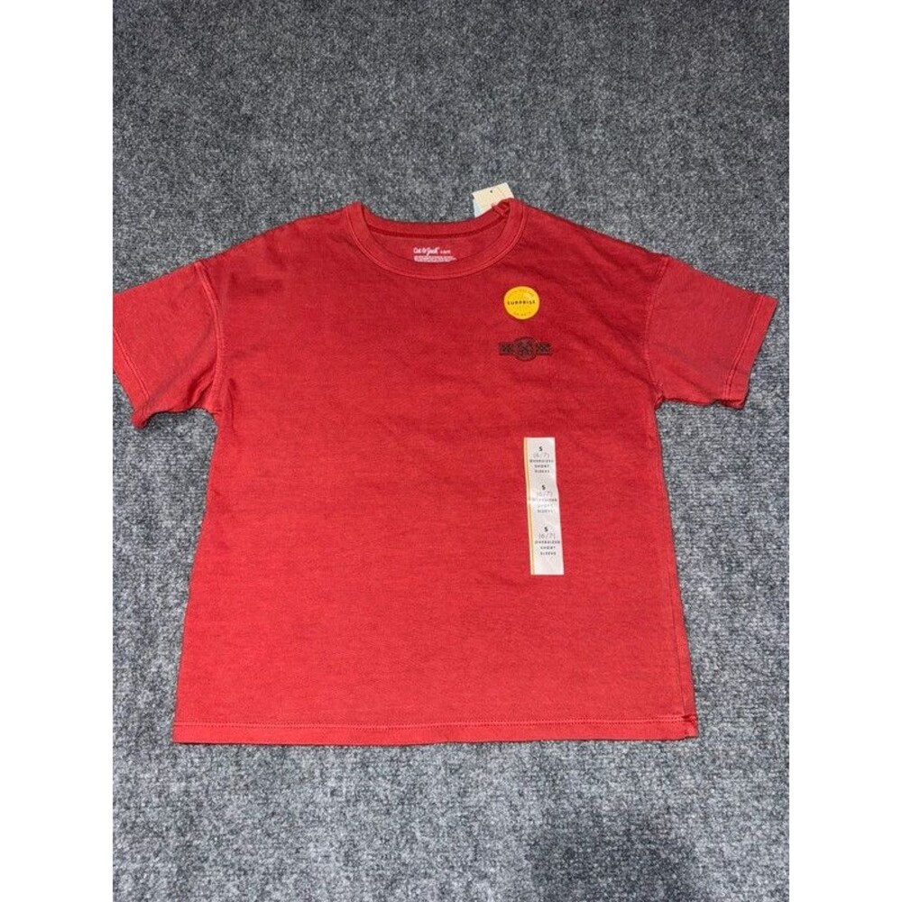 Cat & Jack Boys Size 6/7 Tshirt Red Motor Show Car